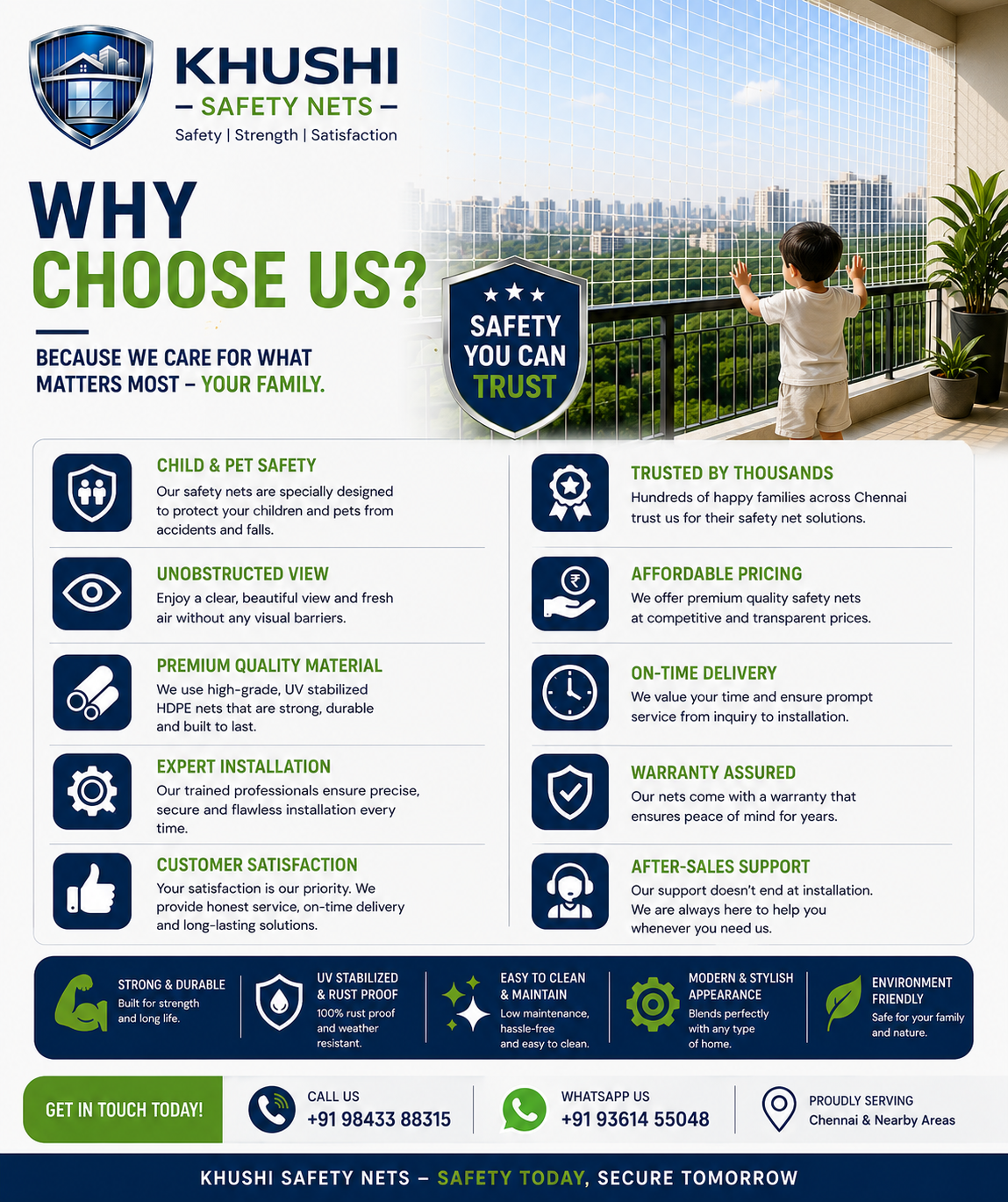 Why Choose Khushi Safety Nets Chennai